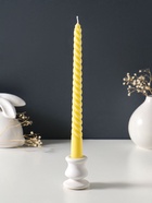 Набор свечей витых 25 см, 3 шт., 57 г, 5 ч, пастельно-жёлтый - Фото 3