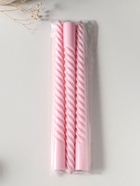 Набор свечей витых 25 см, 3 шт., 57 г, 5 ч, пастельно-розовый - Фото 4