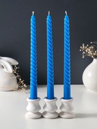 Набор свечей витых 25 см, 3 шт., 57 г, 5 ч, синий  (артикул 10997007)  большой выбор товаров оптом и в розницу по низким ценам с доставкой
