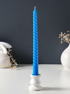 Набор свечей витых 25 см, 3 шт., 57 г, 5 ч, синий  (артикул 10997007)  большой выбор товаров оптом и в розницу по низким ценам с доставкой