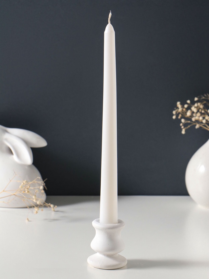 Свеча античная 25 см, 58 г, 7 ч, белый