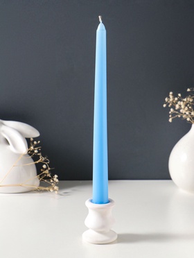 Свеча античная 25 см, 58 г, 7 ч, пастельно-голубой  (артикул 10997015)  большой выбор товаров оптом и в розницу по низким ценам с доставкой