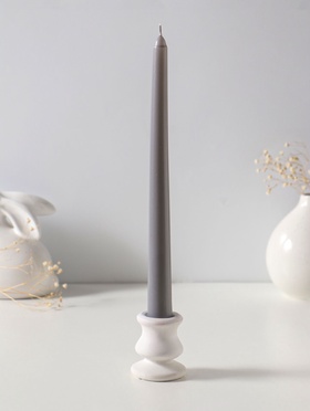 Свеча античная 25 см, 58 г, 7 ч, серый  (артикул 10997018)  большой выбор товаров оптом и в розницу по низким ценам с доставкой