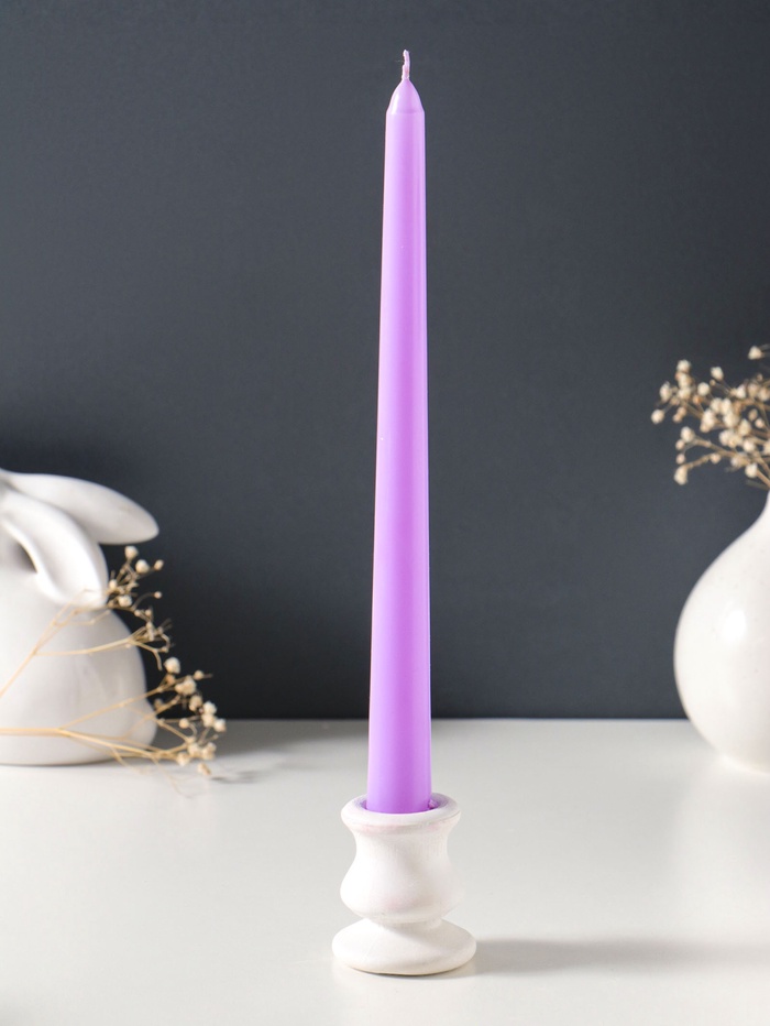 Свеча античная 25 см, 58 г, 7 ч, лаванда