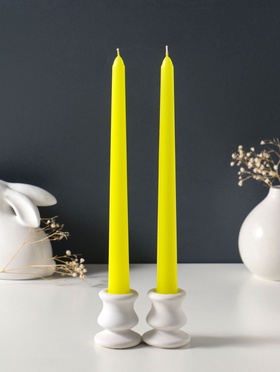 Набор свечей античных 25 см, 2 шт., 58 г, 7 ч, жёлтый  (артикул 10997026)  большой выбор товаров оптом и в розницу по низким ценам с доставкой