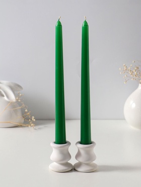 Набор свечей античных 25 см, 2 шт., 58 г, 7 ч, зелёный  (артикул 10997027)  большой выбор товаров оптом и в розницу по низким ценам с доставкой