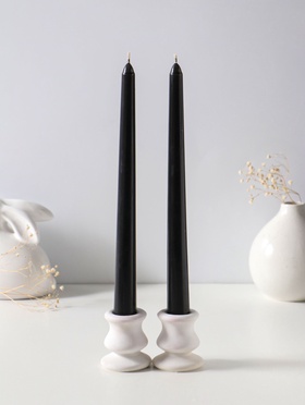 Набор свечей античных 25 см, 2 шт., 58 г, 7 ч, чёрный  (артикул 10997038)  большой выбор товаров оптом и в розницу по низким ценам с доставкой