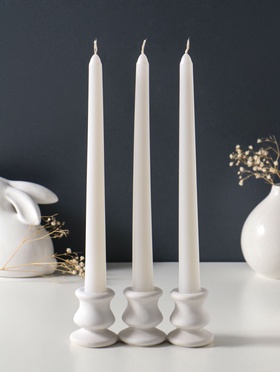 Набор свечей античных 25 см, 3 шт., 58 г, 7 ч, белый  (артикул 10997039)  большой выбор товаров оптом и в розницу по низким ценам с доставкой
