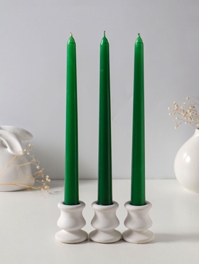 Набор свечей античных 25 см, 3 шт., 58 г, 7 ч, зелёный  (артикул 10997043)  большой выбор товаров оптом и в розницу по низким ценам с доставкой