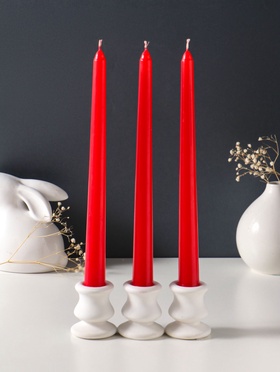 Набор свечей античных 25 см, 3 шт., 58 г, 7 ч, красный  (артикул 10997044)  большой выбор товаров оптом и в розницу по низким ценам с доставкой