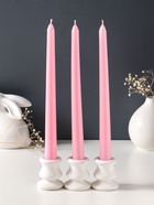 Набор свечей античных 25 см, 3 шт., 58 г, 7 ч, пастельно-розовый  (артикул 10997047)  большой выбор товаров оптом и в розницу по низким ценам с доставкой