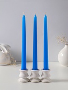 Набор свечей античных 25 см, 3 шт., 58 г, 7 ч, синий  (артикул 10997051)  большой выбор товаров оптом и в розницу по низким ценам с доставкой
