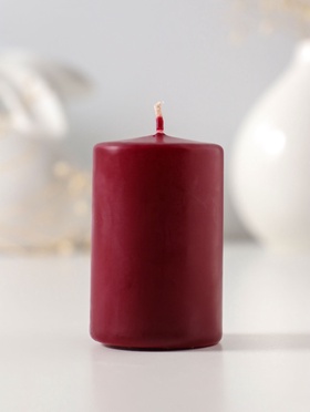 Свеча - цилиндр 4×6 см, 59 г, 6 ч, бордовый  (артикул 10997056)  большой выбор товаров оптом и в розницу по низким ценам с доставкой