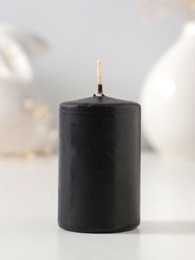Свеча - цилиндр 4×6 см, 59 г, 6 ч, чёрный