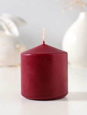Свеча - цилиндр 6×6.5 см, бордовый  (артикул 10997062)  большой выбор товаров оптом и в розницу по низким ценам с доставкой