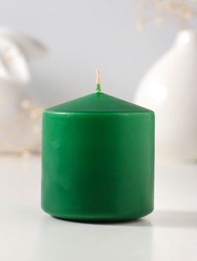 Свеча - цилиндр 6×6.5 см, зелёный  (артикул 10997063)  большой выбор товаров оптом и в розницу по низким ценам с доставкой