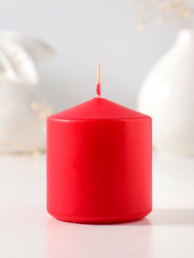 Свеча - цилиндр 6×6.5 см, красный  (артикул 10997064)  большой выбор товаров оптом и в розницу по низким ценам с доставкой