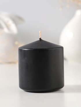 Свеча - цилиндр 6×6.5 см, чёрный  (артикул 10997065)  большой выбор товаров оптом и в розницу по низким ценам с доставкой