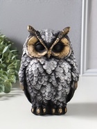 Копилка для денег «Филин Филя», гипс, 13×13×20 см, серебро с бронзой  (артикул 11005029)  большой выбор товаров оптом и в розницу по низким ценам с доставкой