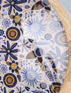 УЦЕНКА Поднос круглый с бортиками "Васильки" дерево манго 35х35х6,5 см - Фото 7