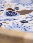 УЦЕНКА Поднос круглый с бортиками "Васильки" дерево манго 35х35х6,5 см - Фото 9