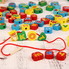 Шнуровка в банке "Изучаем буквы", 60 элементов, цвета МИКС - Фото 3
