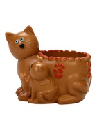 Декоративное кашпо для цветов «Кошка с котёнком», 50 мл, 9×6.5×8 см, гипс  (артикул 10994568)  большой выбор товаров оптом и в розницу по низким ценам с доставкой