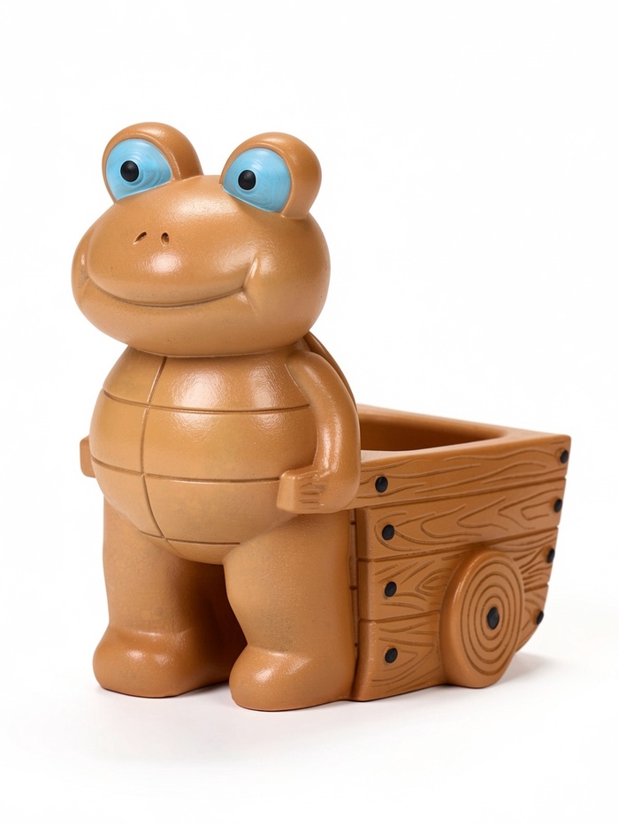 Декоративное кашпо для цветов «Черепаха с тележкой», 70 мл, 10×8×12 см, гипс