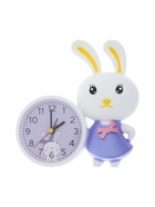 УЦЕНКА Часы - будильник настольные «Зайка», плавный ход, циферблат d-8.7 см, 15×16 см, АА - Фото 1