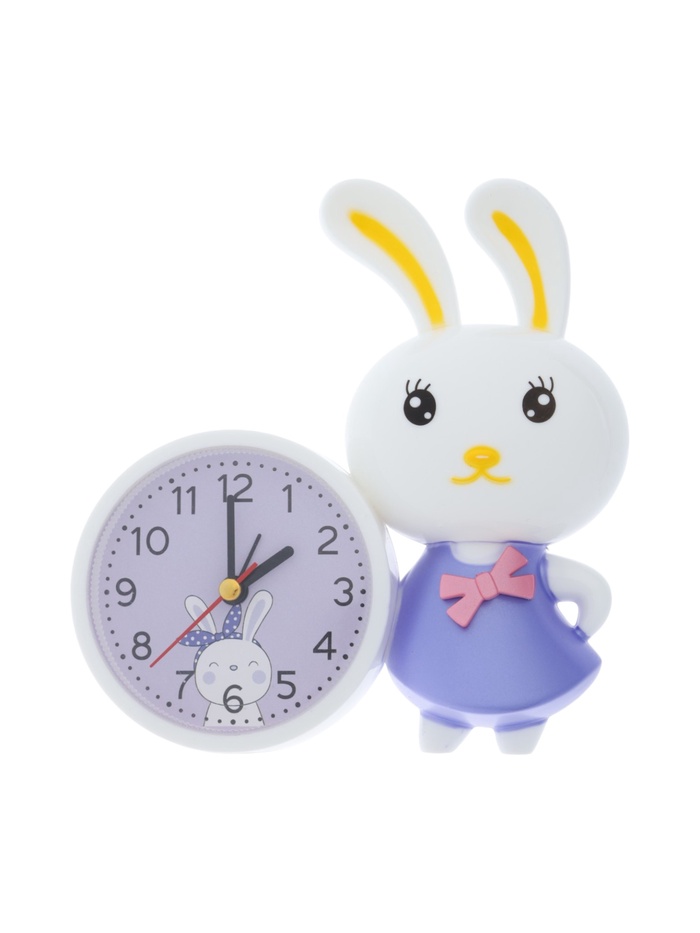 УЦЕНКА Часы - будильник настольные «Зайка», плавный ход, циферблат d-8.7 см, 15×16 см, АА - Фото 1