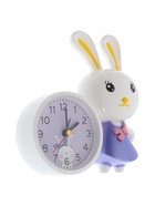 УЦЕНКА Часы - будильник настольные «Зайка», плавный ход, циферблат d-8.7 см, 15×16 см, АА - Фото 2