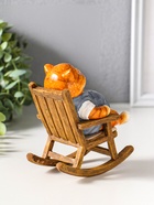 Сувенир полистоун лак "Пухлый кот в жилете, на кресле-качалке" 12х7,7х13,5 см - фото 809554101