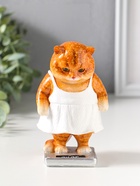 Фигурка полистоун лак «Кошка в белом сарафане стоит на весах», 7.5×7.2×12.5 см - Фото 1