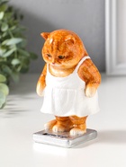 Фигурка полистоун лак «Кошка в белом сарафане стоит на весах», 7.5×7.2×12.5 см - Фото 4
