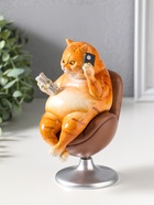 Сувенир полистоун лак "Пухлый кот - решала, в кожаном кресле" крутится 10,5х8,7х16 см - фото 809554128