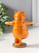 Фигурка полистоун лак «Пухлый кот-йог», 12×7×14.7 см - Фото 3