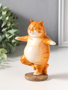 Сувенир полистоун лак "Пухлый кот-йог" 12х7х14,7 см - фото 809554133