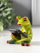 Сувенир полистоун лак "Лягушонок с планшетом" 7,5х7х7,3 см - фото 809554168