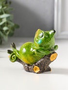 Фигурка полистоун лак «Хамелеон отдыхает на лежаке», зелёный, 10.8×6×8.2 см - Фото 3