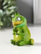 Фигурка полистоун лак «Хамелеон показывает сердечко лапками», зелёный, 6×5.3×8.7 см - Фото 4