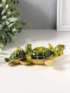 Сувенир полистоун лак "Черепаха с черепашонком" зелёный 15,8х11,8х5 см - фото 809554203
