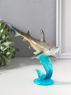 Сувенир полистоун лак "Акула на волне" 16,5х7,7х15,3 см - фото 809554207