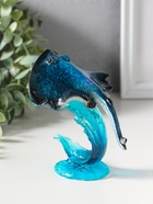 Сувенир полистоун лак "Морской скат на волне" синий 13,2х9,5х11,5 см - фото 809554211