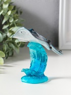 Сувенир полистоун лак "Морской скат на волне" синий 13,2х9,5х11,5 см - фото 809554212