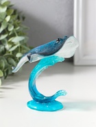 Сувенир полистоун лак "Морской скат на волне" синий 13,2х9,5х11,5 см - фото 809554213