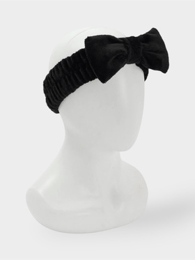 Повязка для умывания Доляна «Бантик», микрофибра, чёрная