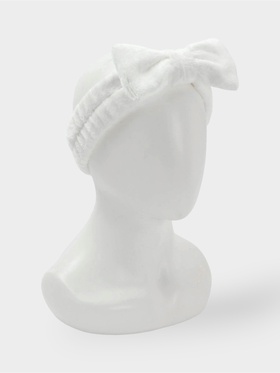 Повязка для умывания Доляна «Бантик», микрофибра, белая