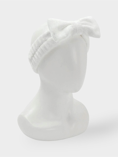 Повязка для умывания Доляна «Бантик», микрофибра, белая