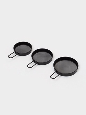 Сито с ручкой, набор 3 шт, d=8;9;10 см, цвет черный 10949497