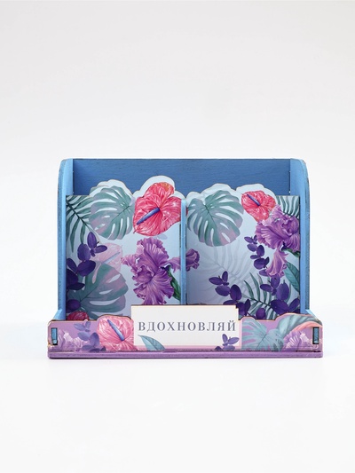УЦЕНКА Органайзер с местом под телефон «Вдохновляй» цветы 17.5×12.3×12 см